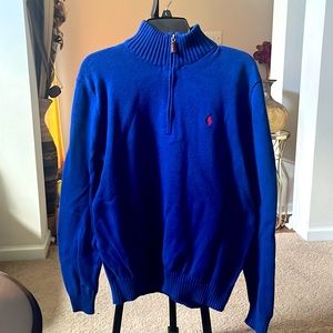 Polo by Ralph Lauren. Men’s sweater. Size L. Royal blue w/red horse